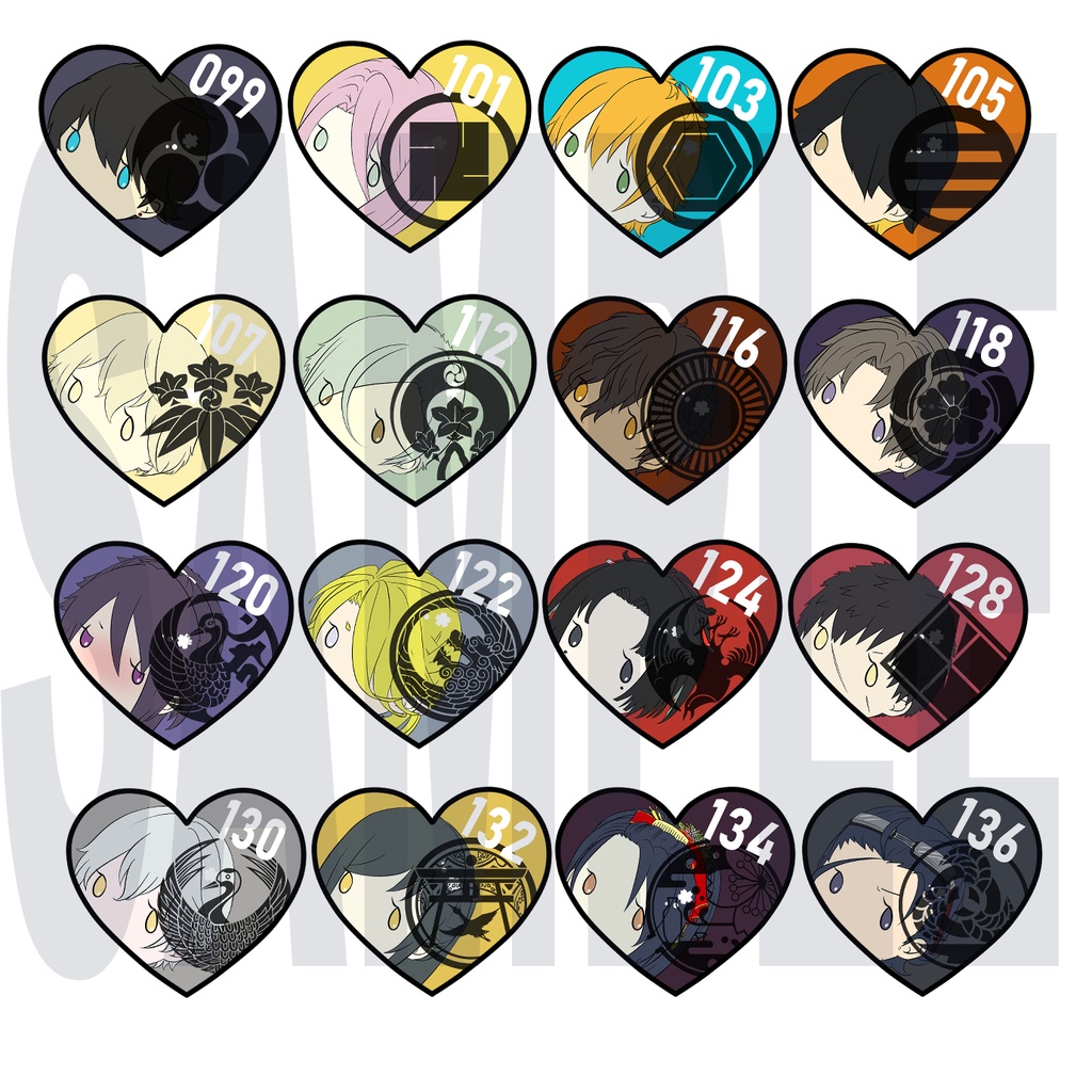 刀剣乱舞_ハートフレークシール