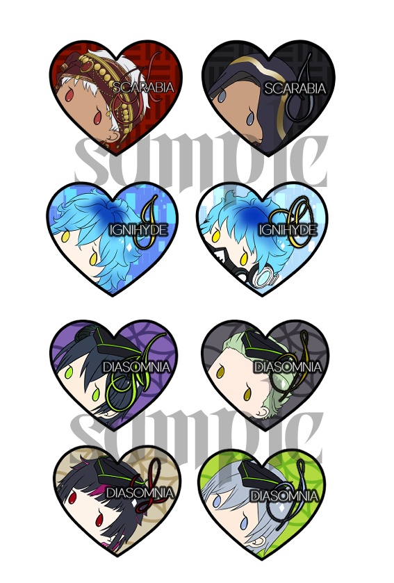 ハートフレークシール_ツイステ