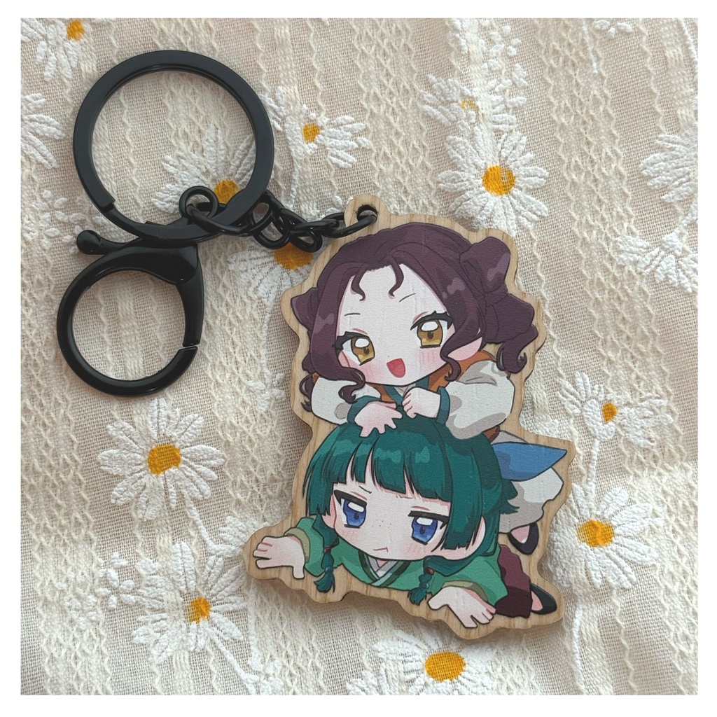 木製キーホルダー【猫猫子翠🐱🦋🍃】