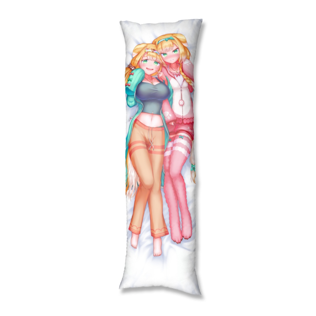 【オリジナル】双子の垂れ耳犬姉妹さん 抱き枕カバー