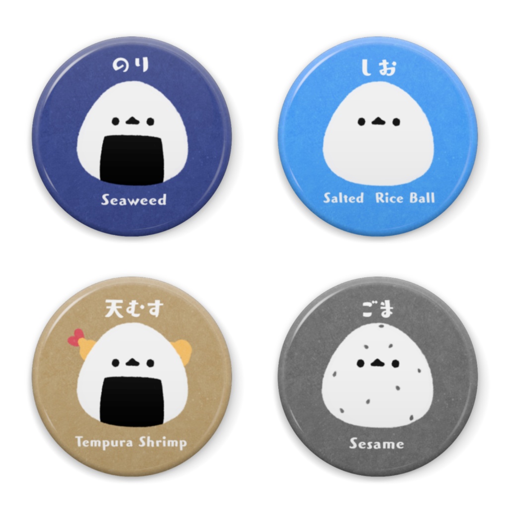 おむすび鳥缶バッチ