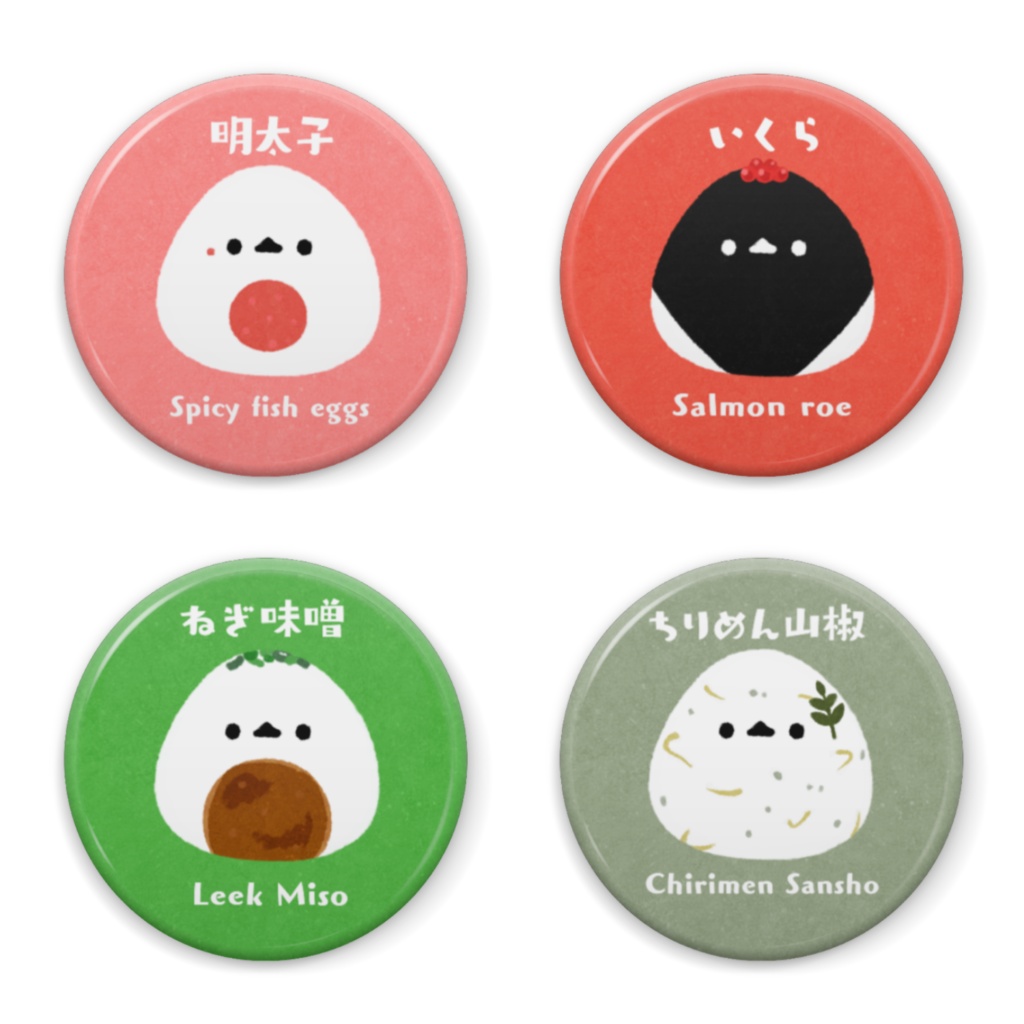 おむすび鳥缶バッチ