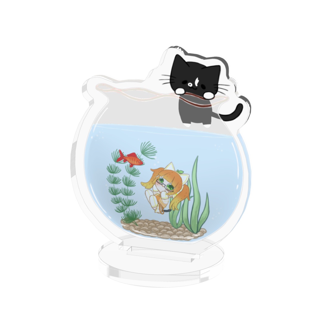 8月ぬい化金魚鉢みかん