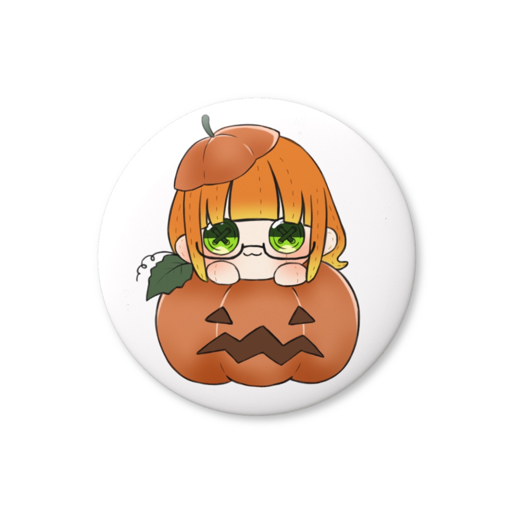 由橘乃みかん10月ぬい化缶バッジかぼちゃ