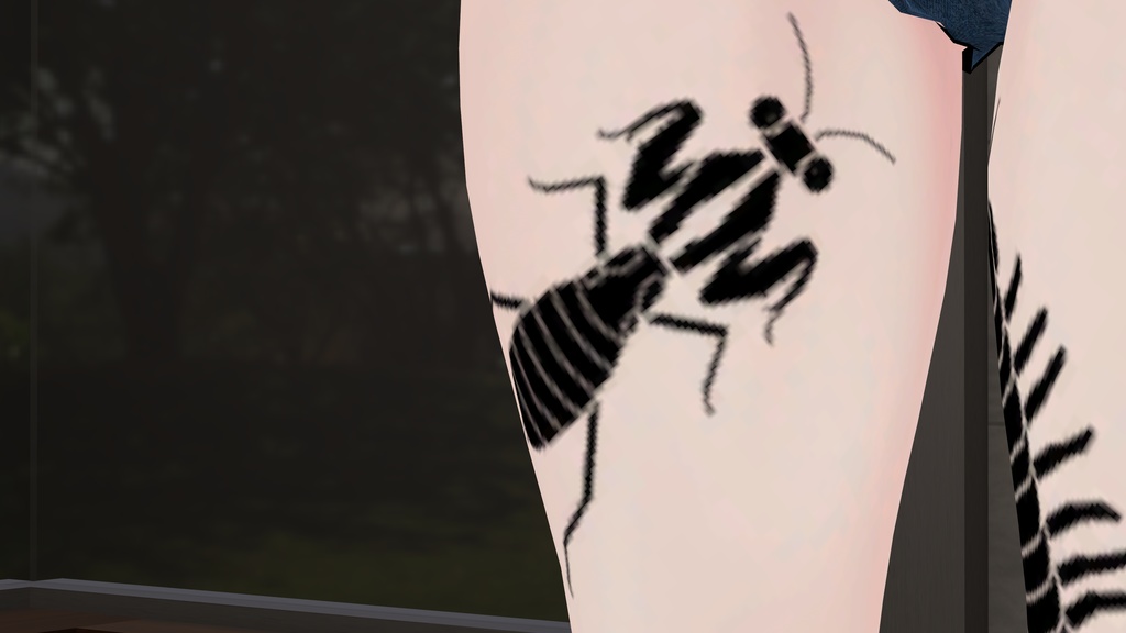 【タトゥー】ヒナカマキリ、オオカマキリ【へそピアス、イヤリング】