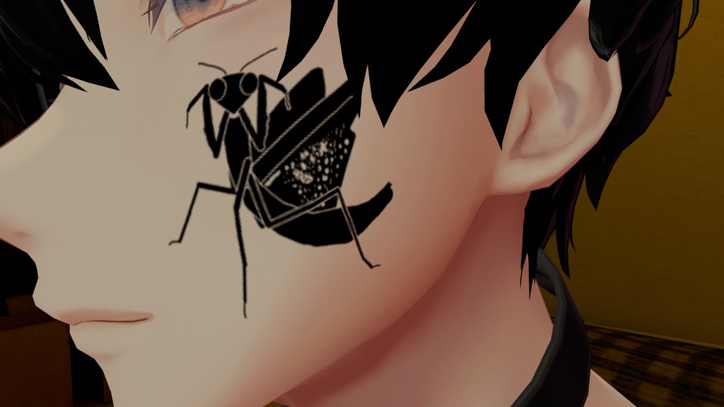 【タトゥー】ヒナカマキリ、オオカマキリ【へそピアス、イヤリング】