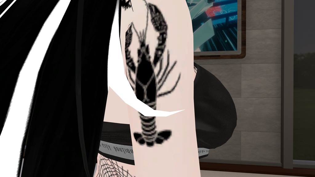 【タトゥー】アメリカザリガニ【へそピアス、イヤリング】