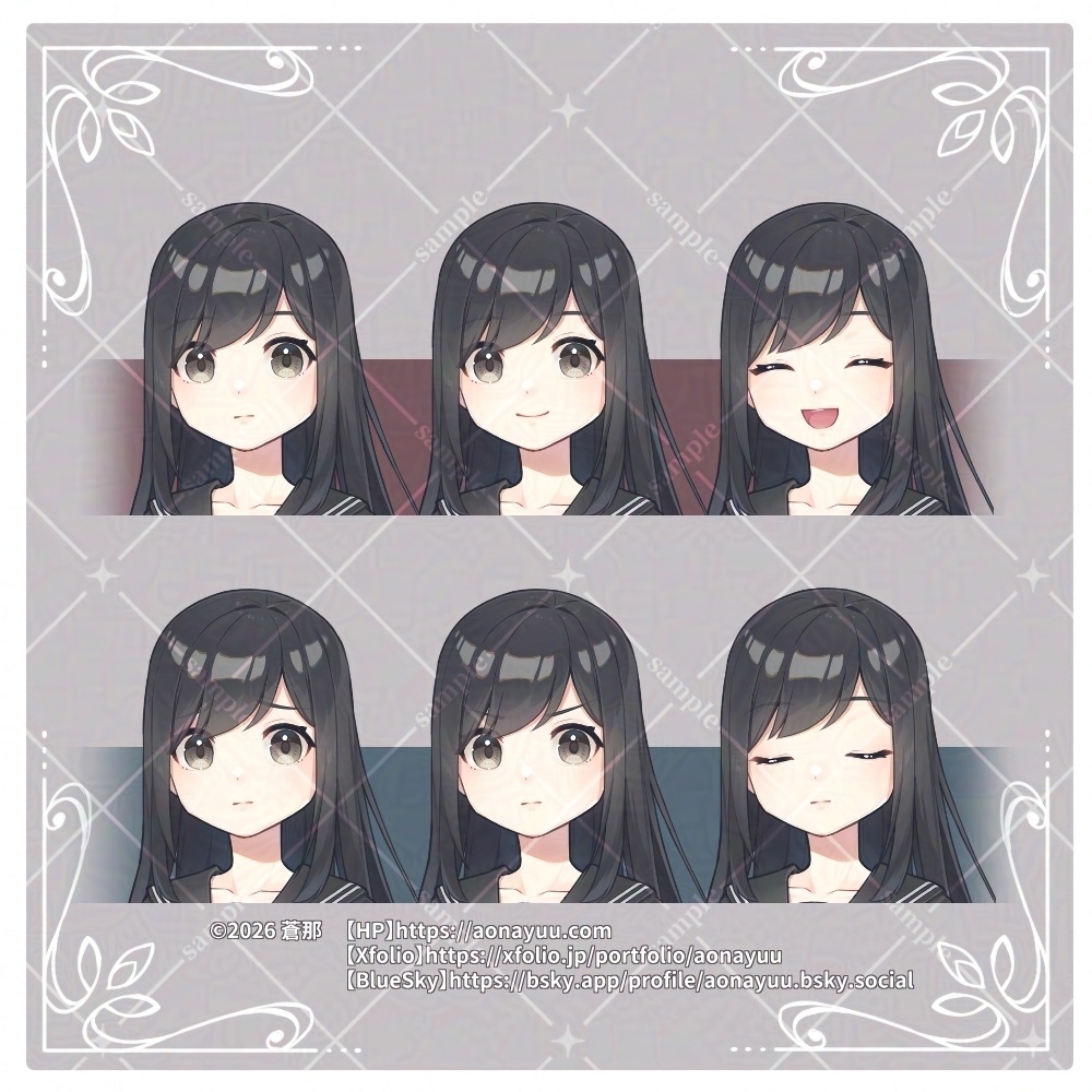 立ち絵素材01_女子学生_セーラー服