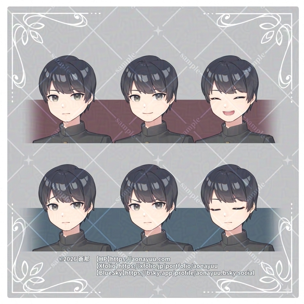 立ち絵素材02_男子学生_学ラン