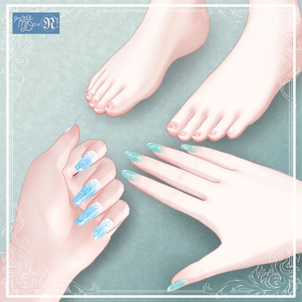 「全アバター対応」Mercuryネイル「MDollnail対応」#NeRosaVRC