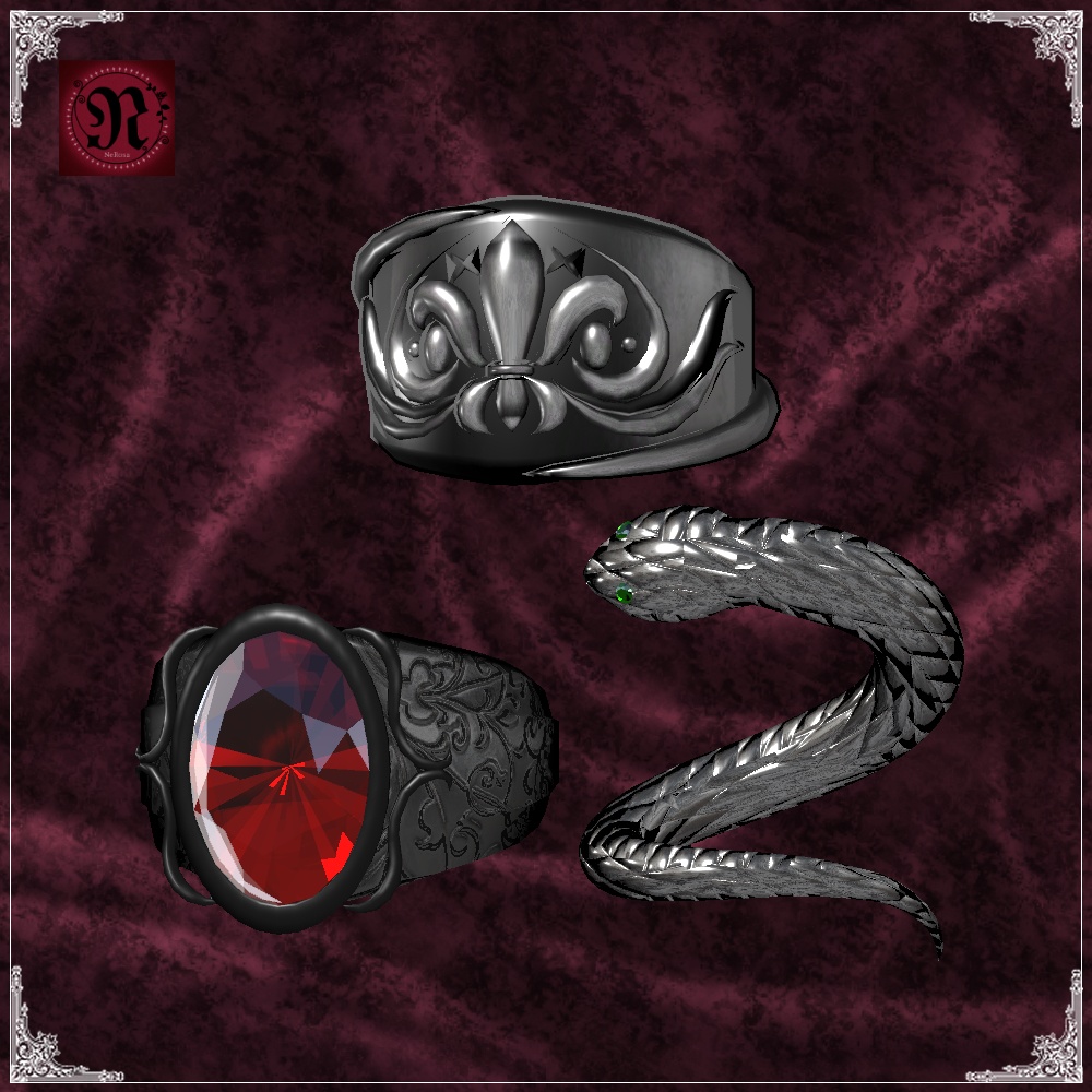 BlackSilverAccessorySet #NeRosaVRC