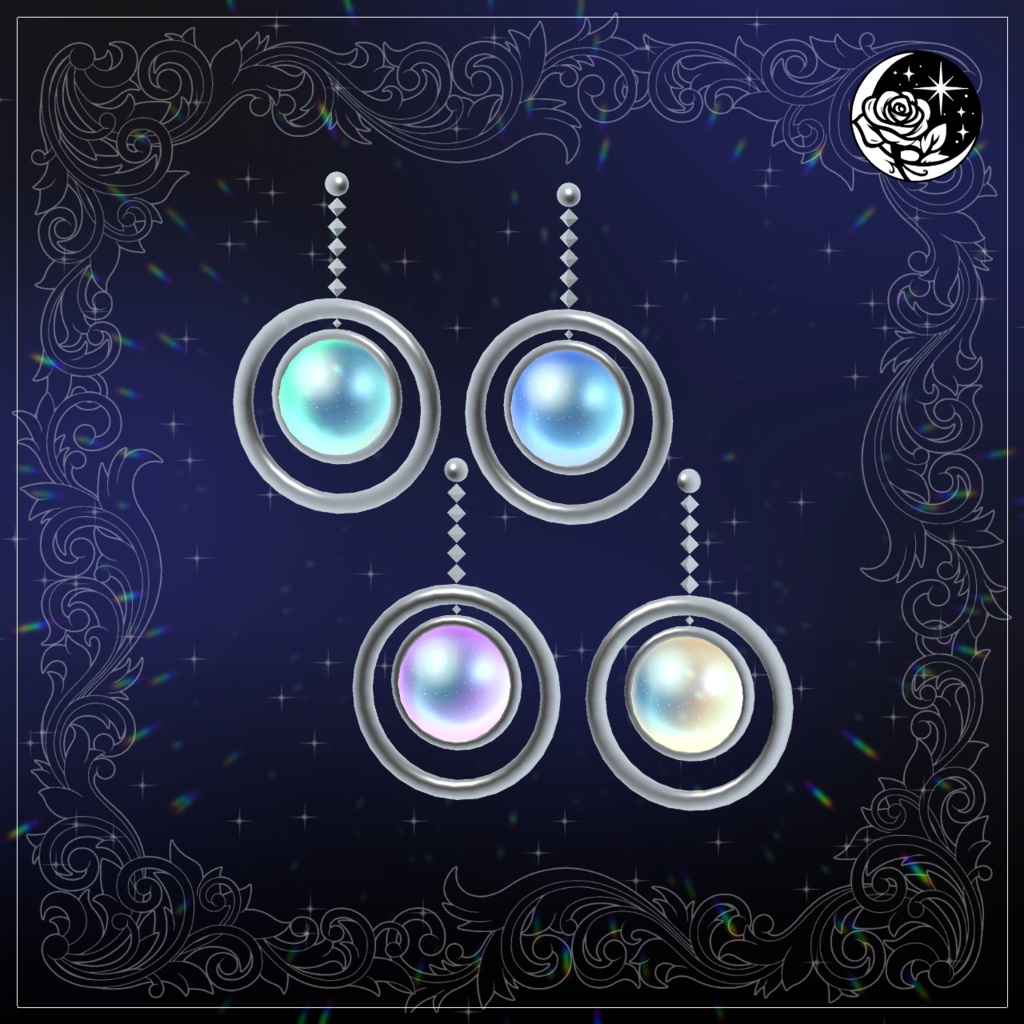 小惑星ピアス/asteroid pierced earrings  #NeRosaVRC