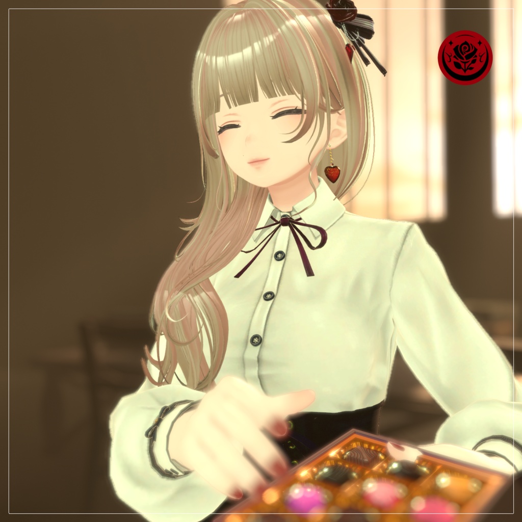 Jewel Heart Chocolateピアス #NeRosaVRC