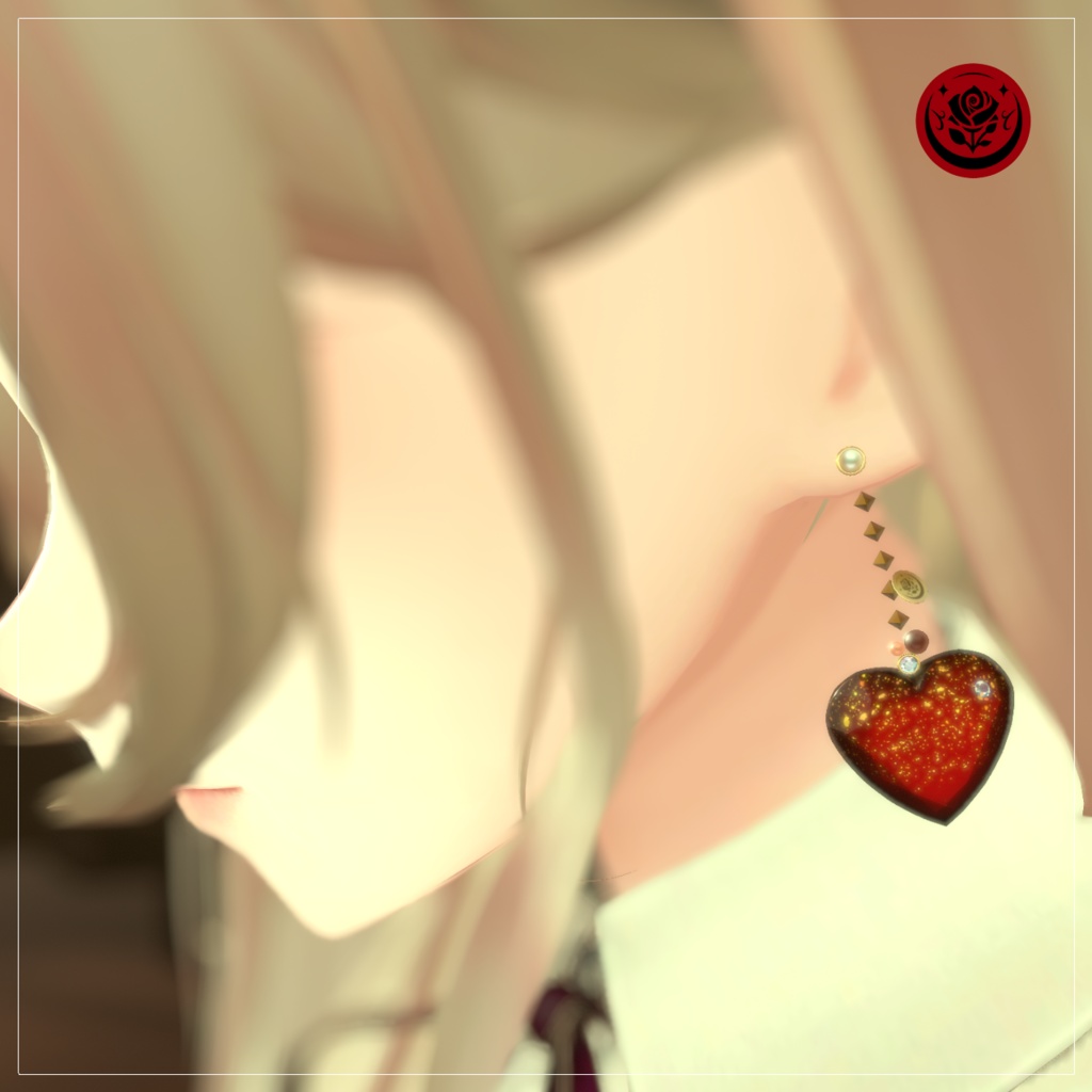 Jewel Heart Chocolateピアス #NeRosaVRC