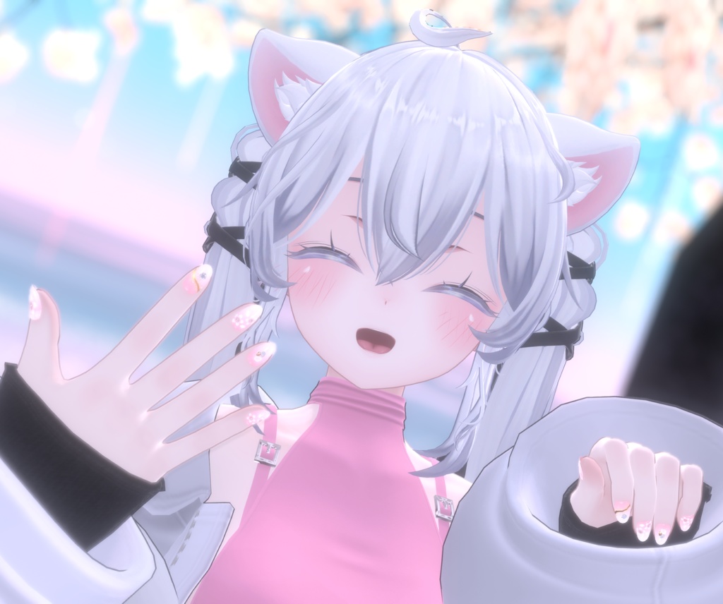 【VRChat想定】桜ネイル/SAKURA nail tips「MDollnail対応」#NeRosaVRC