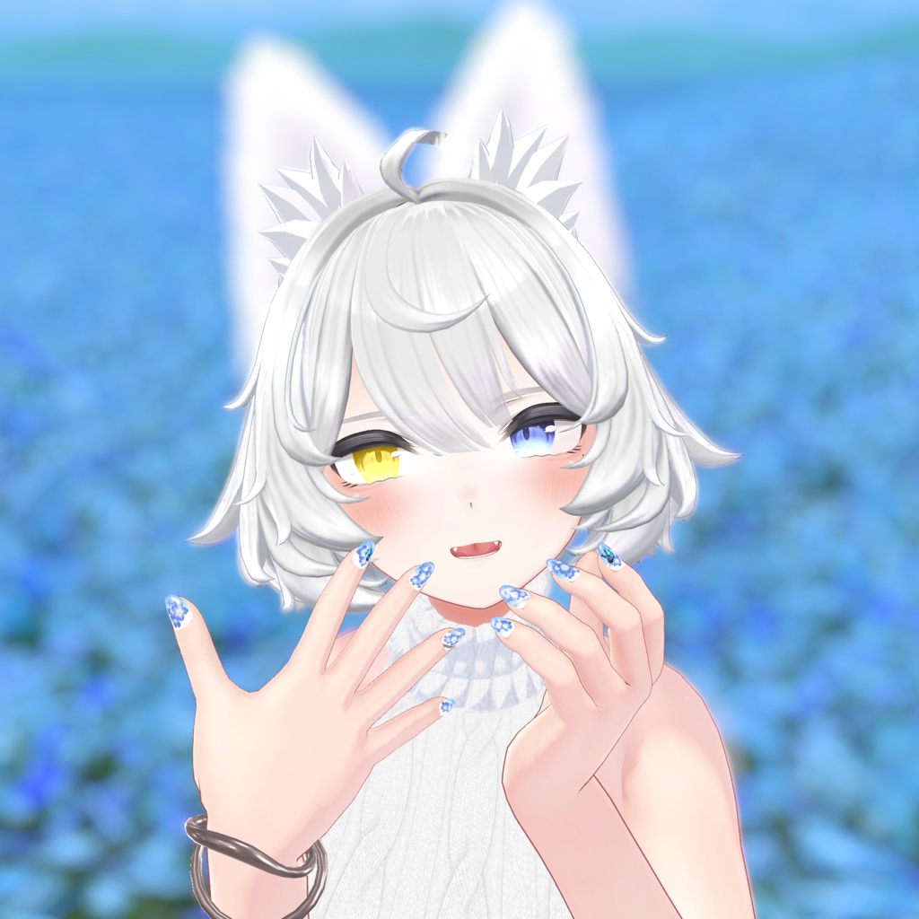 「VRC想定」ネモフィラネイル/Nemophila Nail Chips「MDollnail対応」#NeRosaVRC