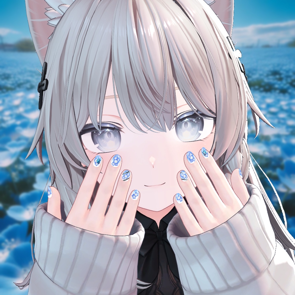 「VRC想定」ネモフィラネイル/Nemophila Nail Chips「MDollnail対応」#NeRosaVRC