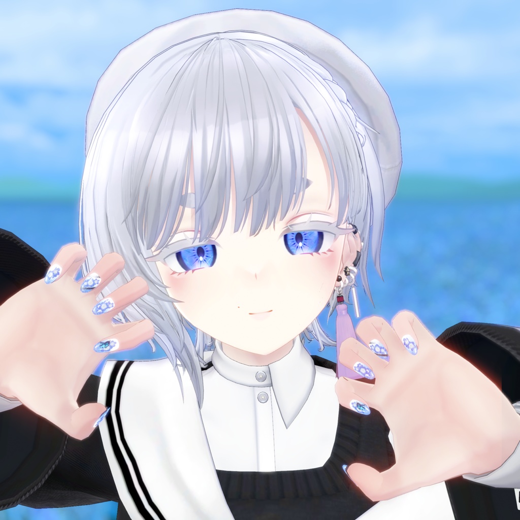 「VRC想定」ネモフィラネイル/Nemophila Nail Chips「MDollnail対応」#NeRosaVRC