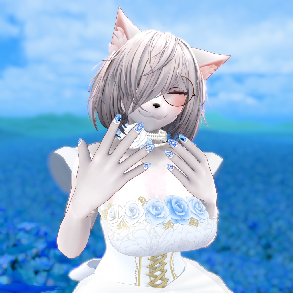 「VRC想定」ネモフィラネイル/Nemophila Nail Chips「MDollnail対応」#NeRosaVRC