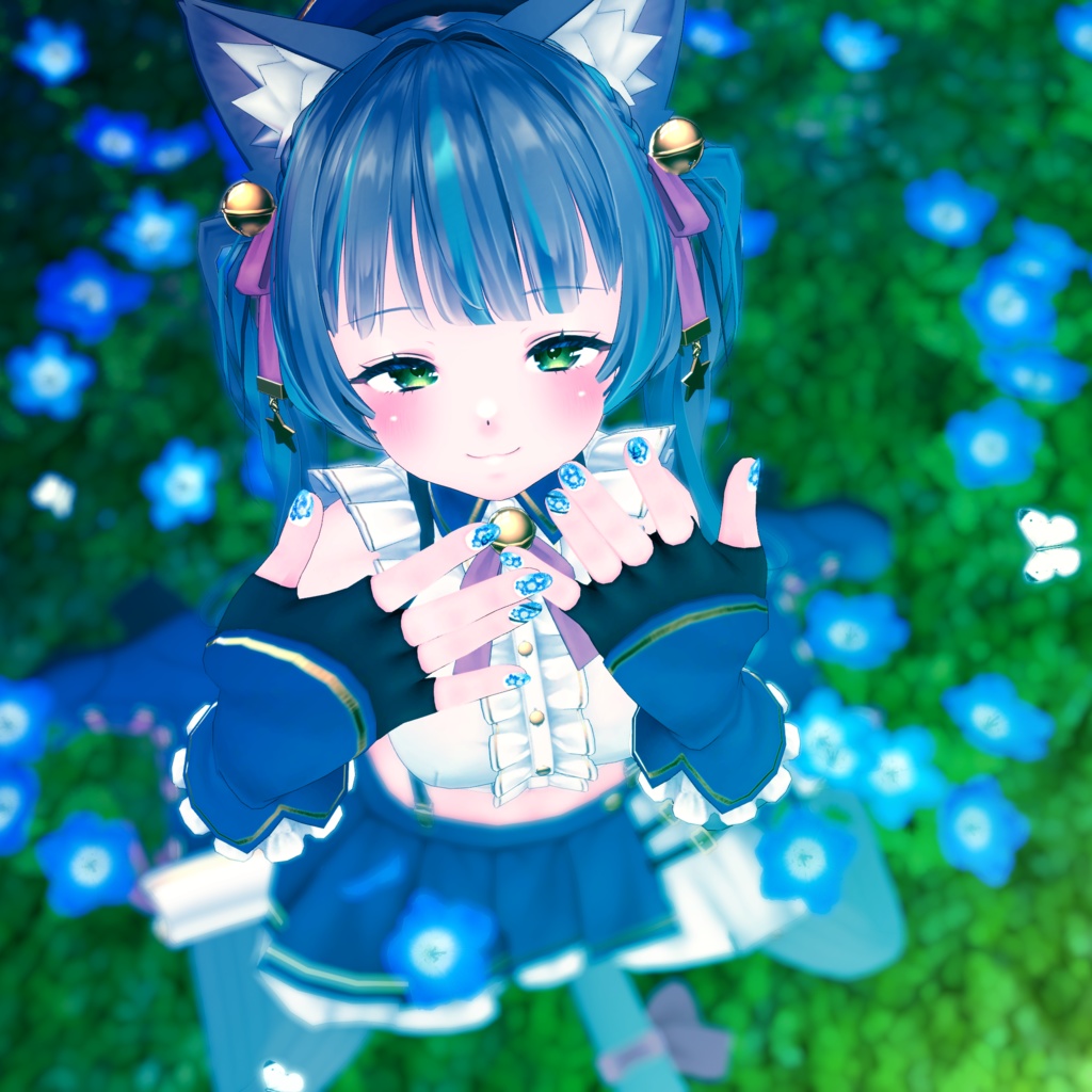 「VRC想定」ネモフィラネイル/Nemophila Nail Chips「MDollnail対応」#NeRosaVRC