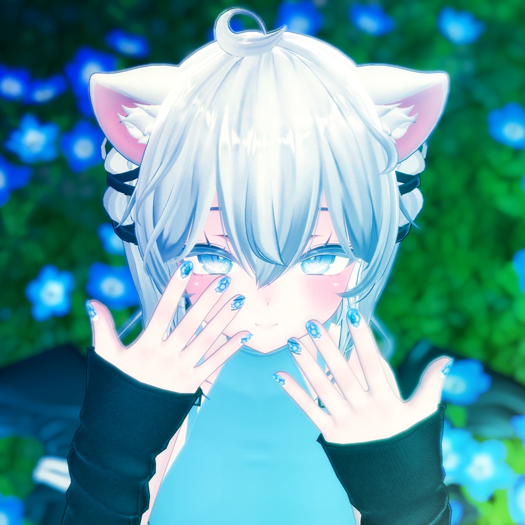 「VRC想定」ネモフィラネイル/Nemophila Nail Chips「MDollnail対応」#NeRosaVRC