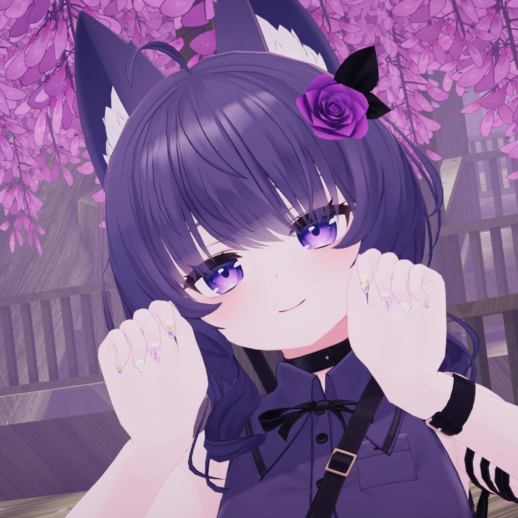 「複数アバター対応」藤の花ネイル/Wisteria Nail Chips「MDollnail対応」#NeRosaVRC