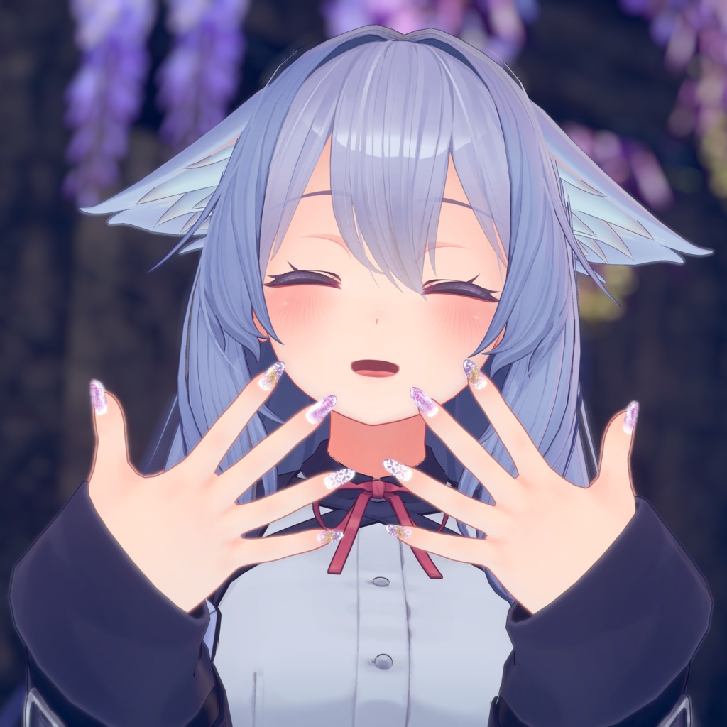 「複数アバター対応」藤の花ネイル/Wisteria Nail Chips「MDollnail対応」#NeRosaVRC