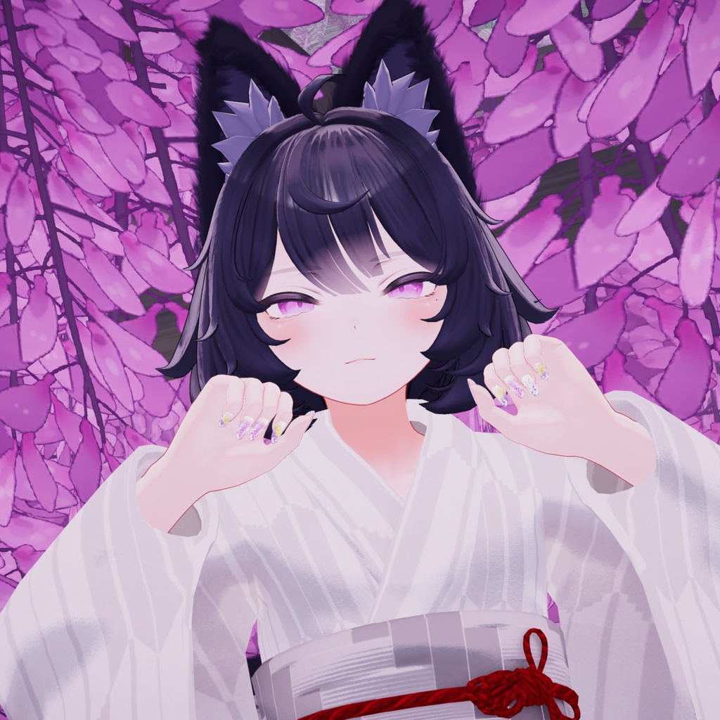 「複数アバター対応」藤の花ネイル/Wisteria Nail Chips「MDollnail対応」#NeRosaVRC