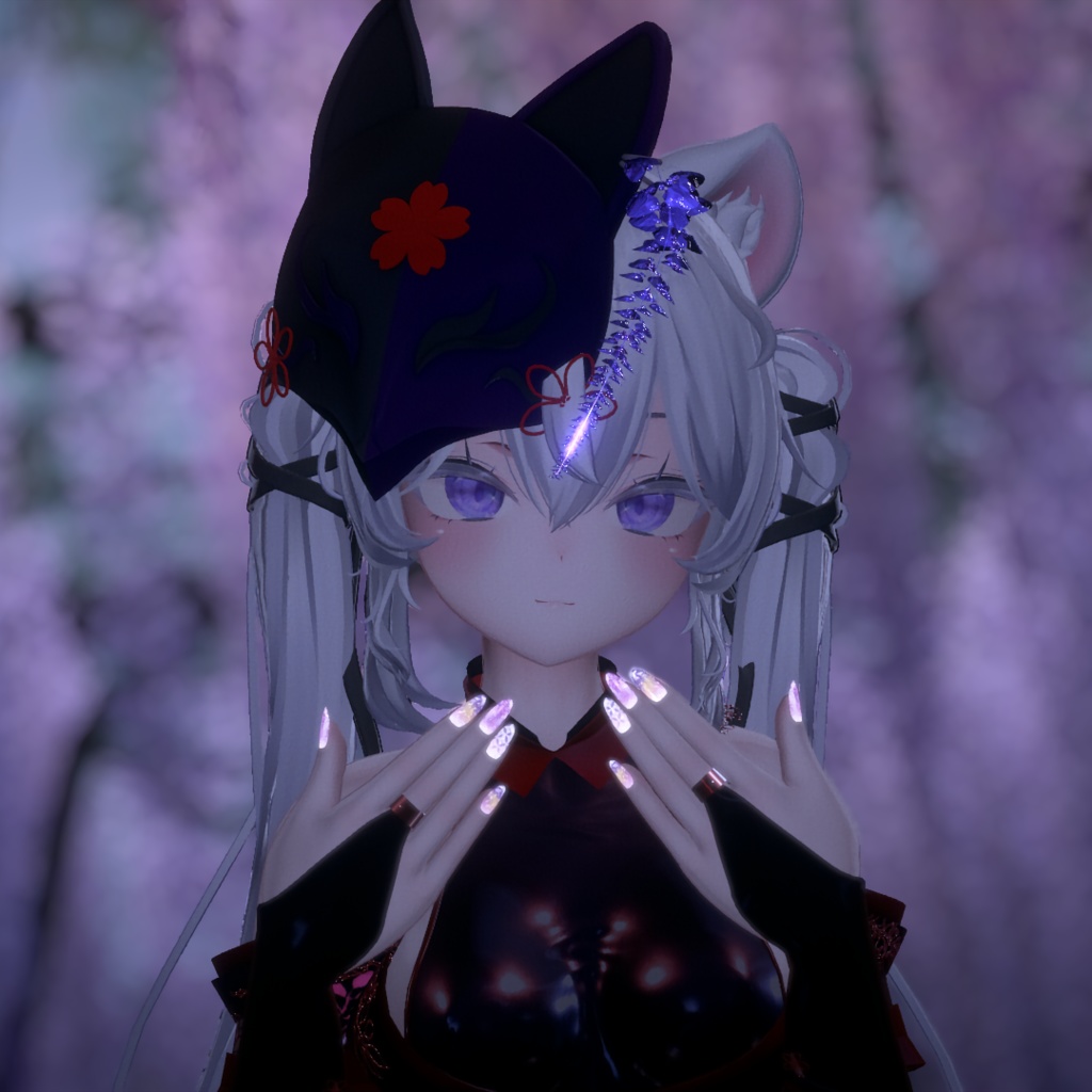 「複数アバター対応」藤の花ネイル/Wisteria Nail Chips「MDollnail対応」#NeRosaVRC