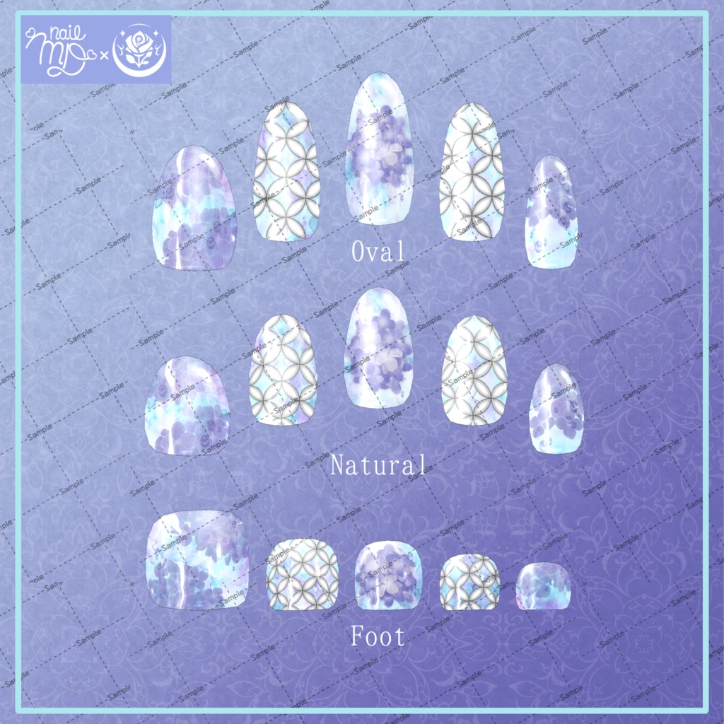 「複数アバター対応」紫陽花ネイル/Hydrangea Nail Chips「MDollnail対応」#NeRosaVRC