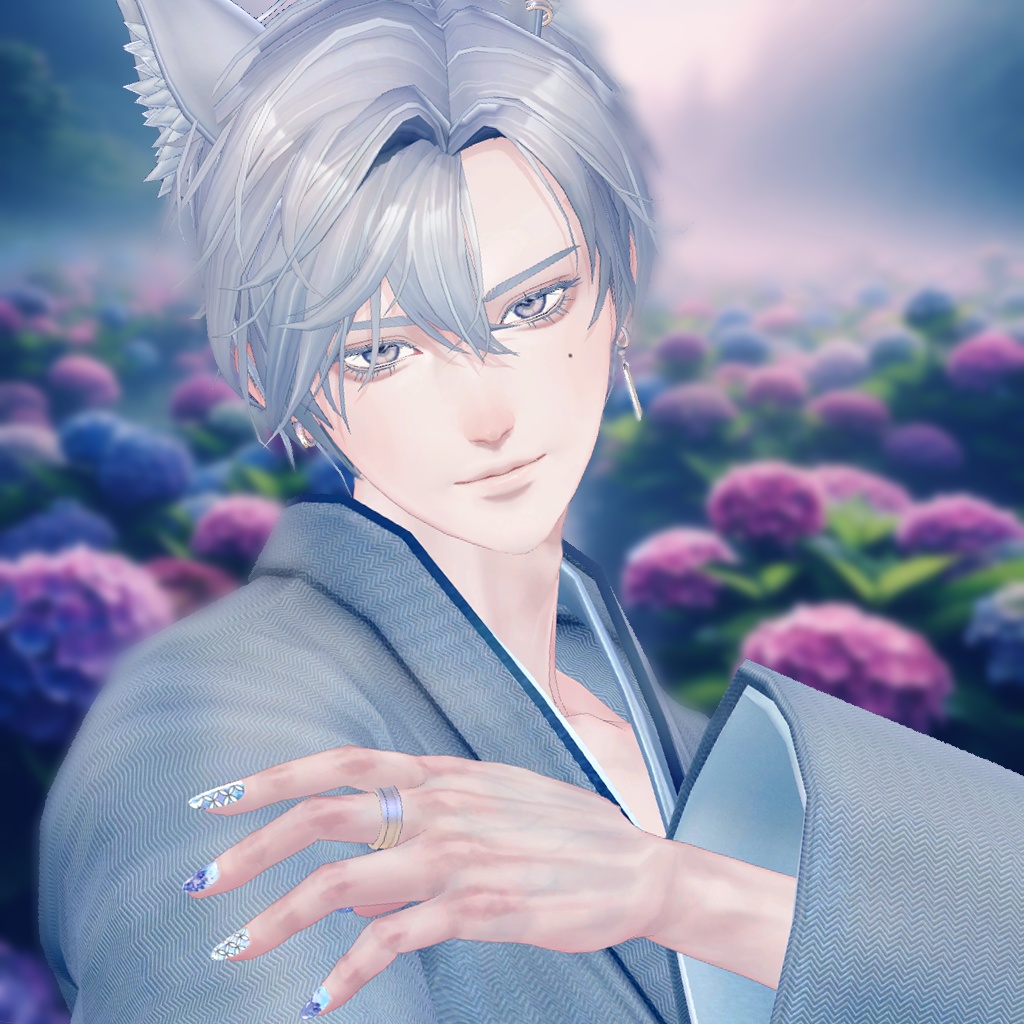 「複数アバター対応」紫陽花ネイル/Hydrangea Nail Chips「MDollnail対応」#NeRosaVRC