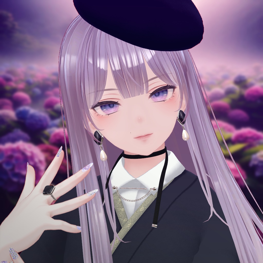 「複数アバター対応」紫陽花ネイル/Hydrangea Nail Chips「MDollnail対応」#NeRosaVRC