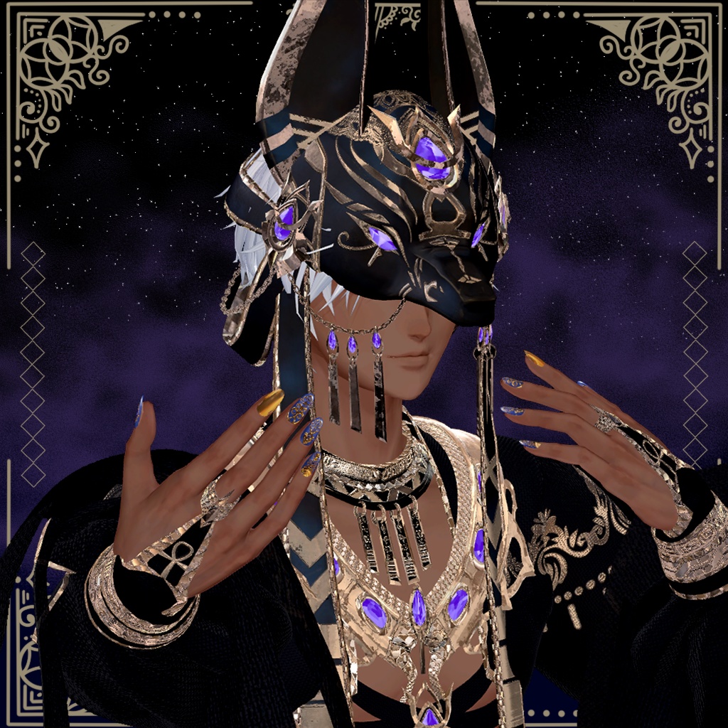 「ほぼ全アバター対応」Arabesque Nail Chips「MDollnail対応」#NeRosaVRC