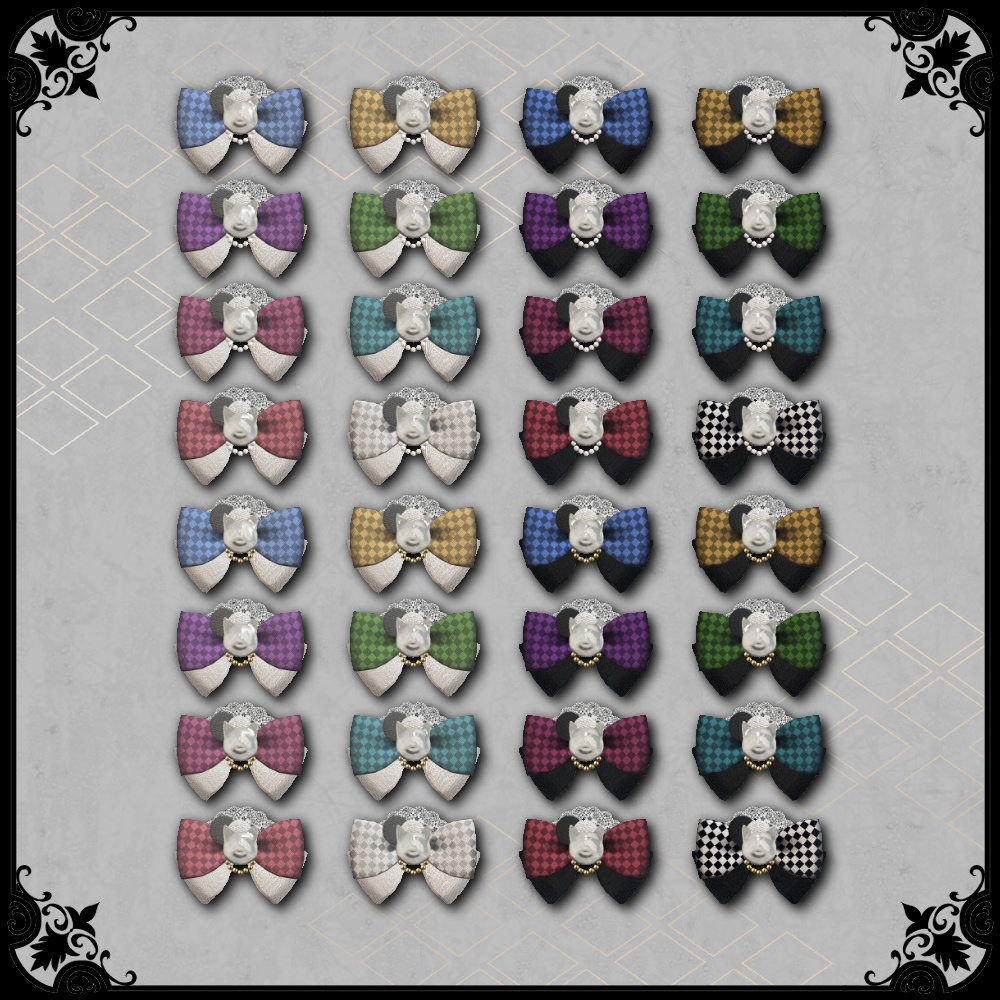 【VRChat想定】現代浪漫装身具(髪飾り・帯飾り)#NeRosaVRC