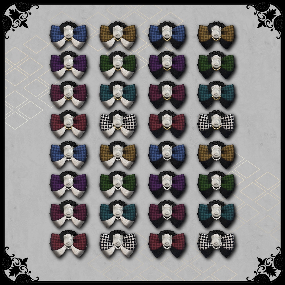 【VRChat想定】現代浪漫装身具(髪飾り・帯飾り)#NeRosaVRC