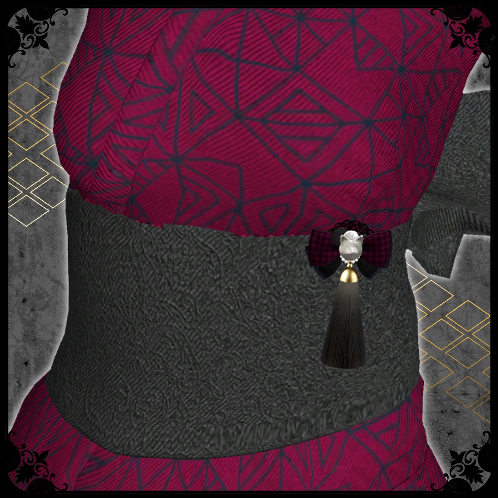 【VRChat想定】現代浪漫装身具(髪飾り・帯飾り)#NeRosaVRC