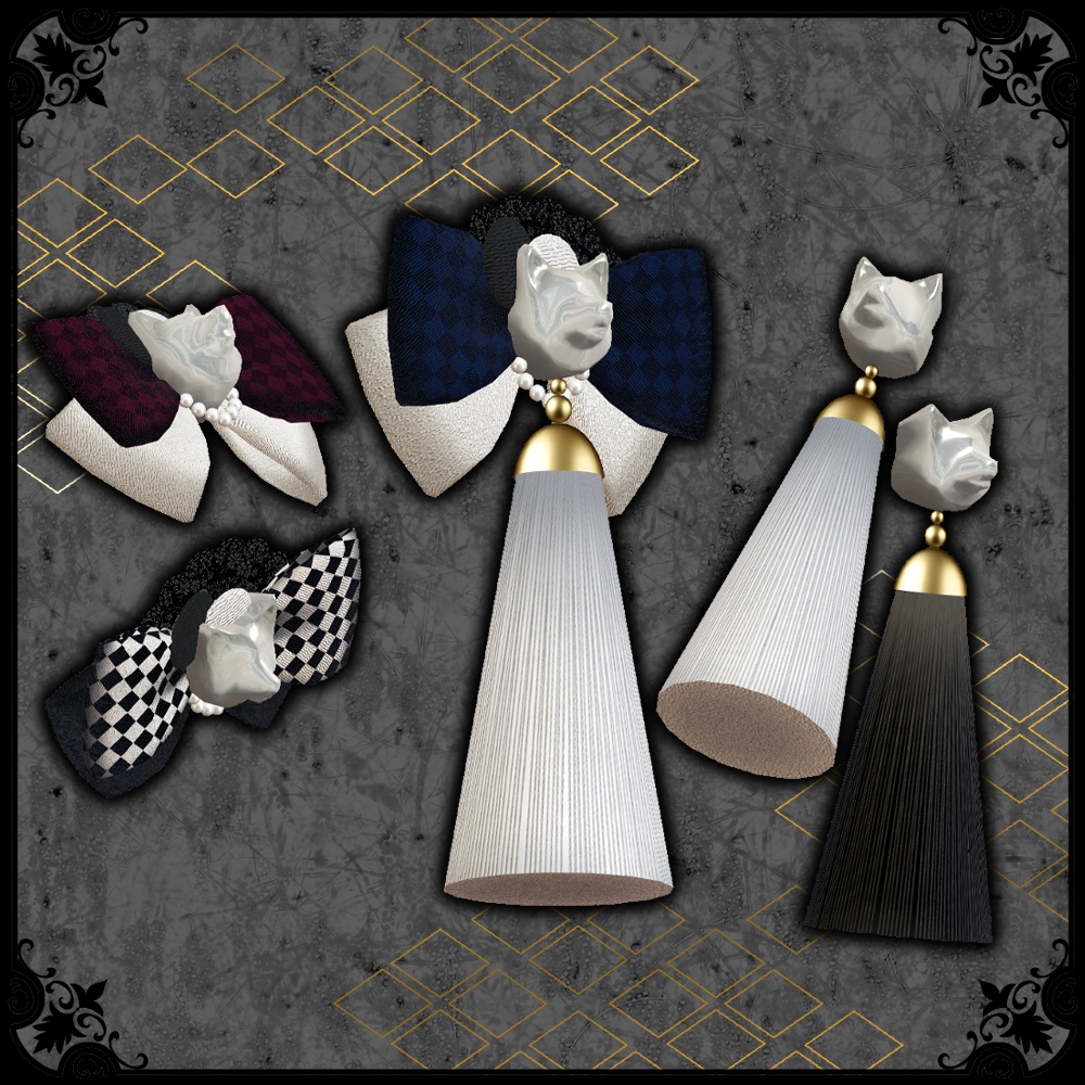 【VRChat想定】現代浪漫装身具(髪飾り・帯飾り)#NeRosaVRC