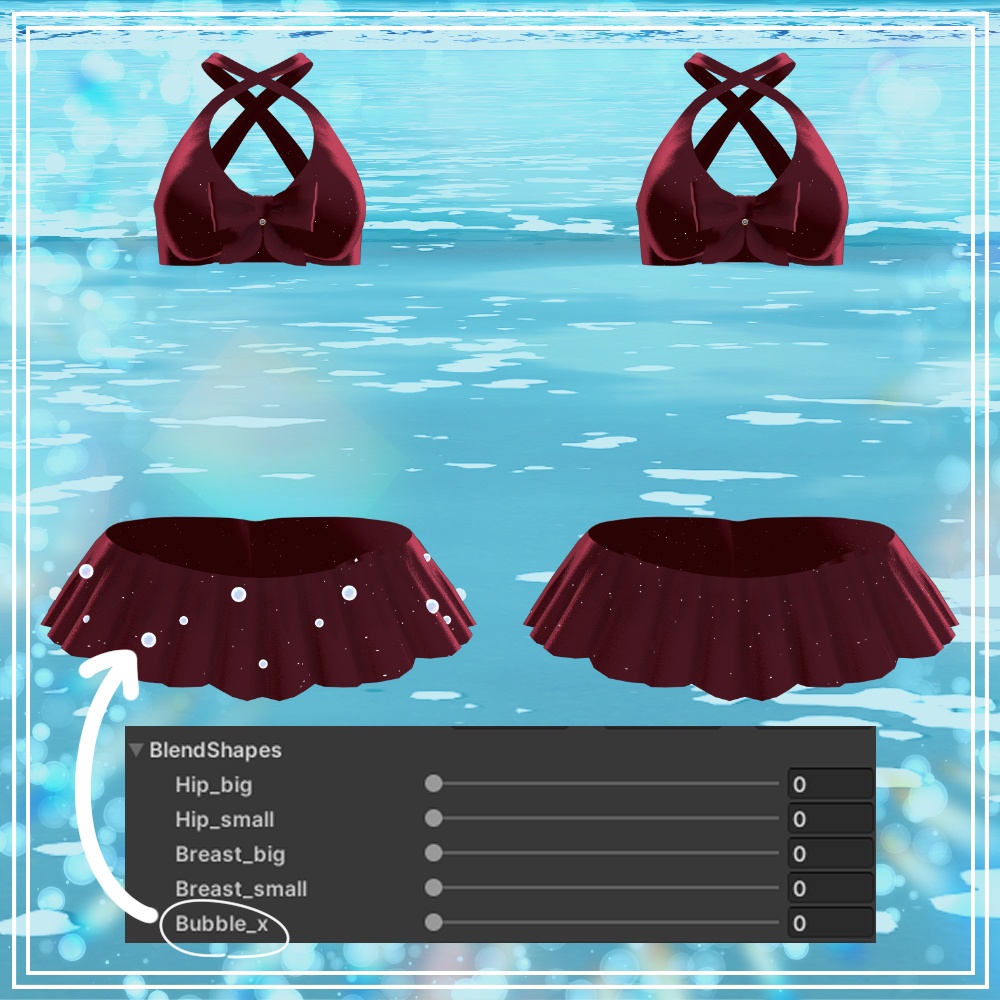 【複数アバター対応】SunKissBikini|VRC想定 #NeRosaVRC