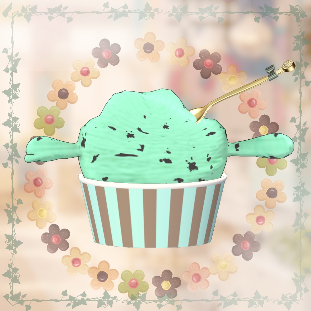 【無料】「もちアイスくん」対応カップとスプーン #NeRosaVRC