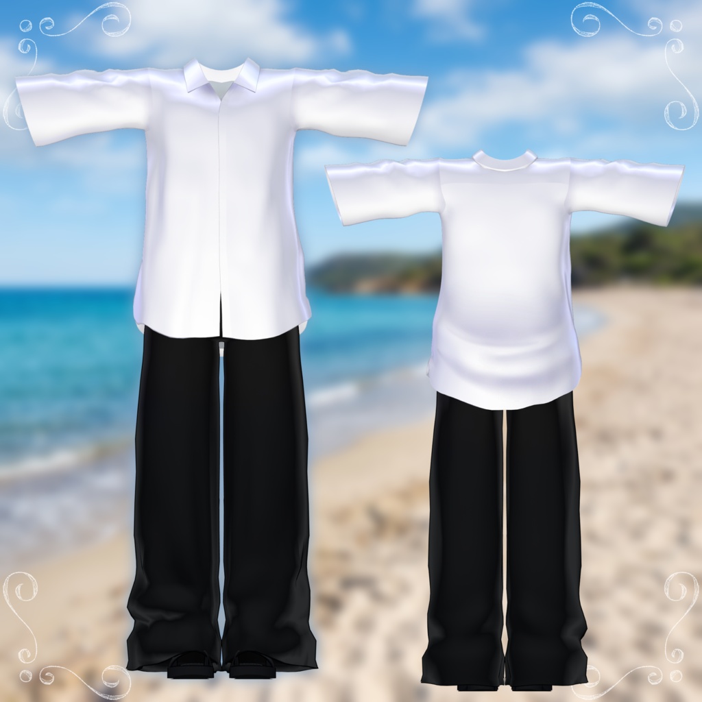 【販売記念半額セール】Lazy オーバーサイズシャツコーデセット #NeRosaVRC