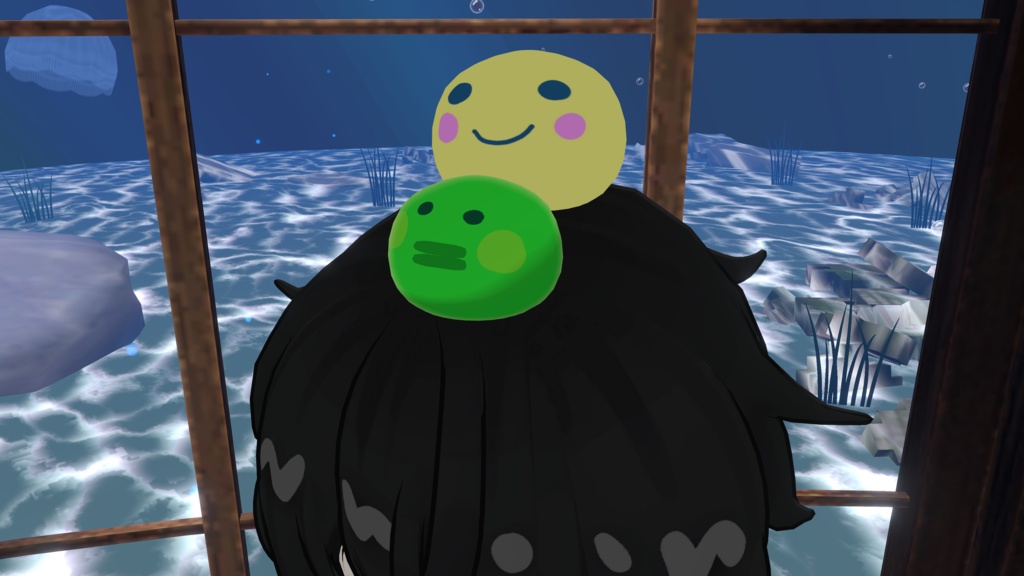 【無料】消しゴムウサギ+黄色い丸+緑丸