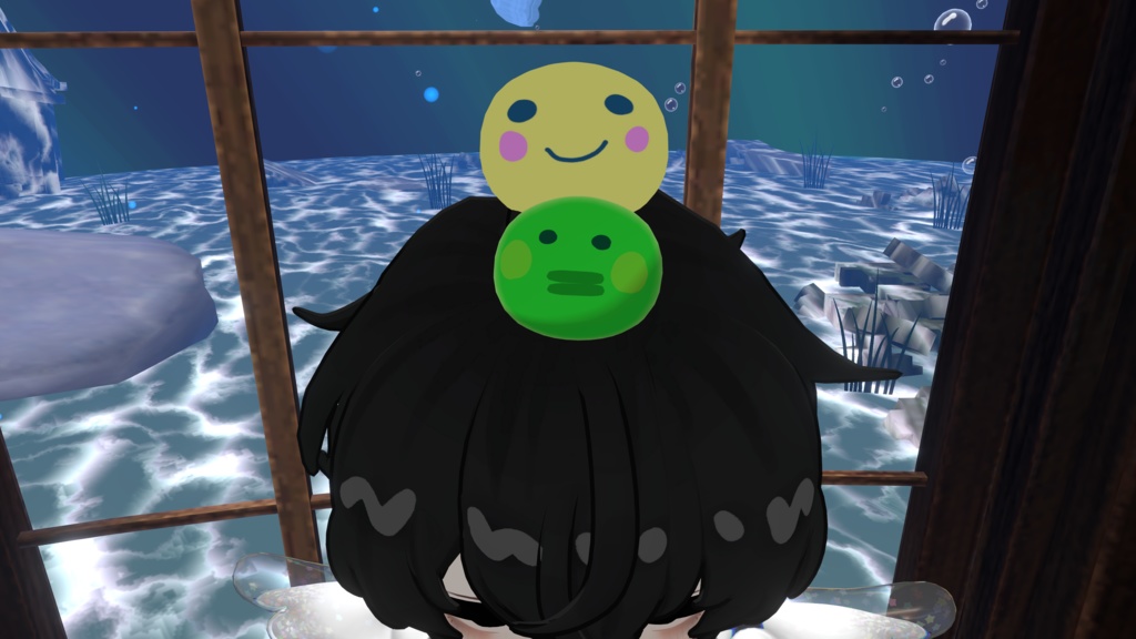 【無料】消しゴムウサギ+黄色い丸+緑丸