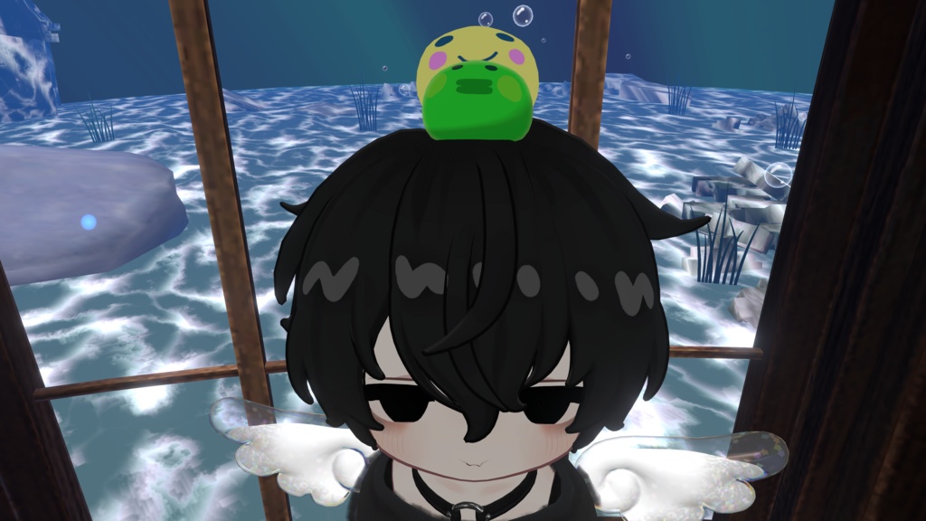 【無料】消しゴムウサギ+黄色い丸+緑丸