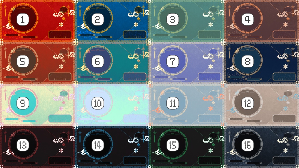 純・中華風配信画面【雑談配信画面】【ゲーム配信画面】+背景付き