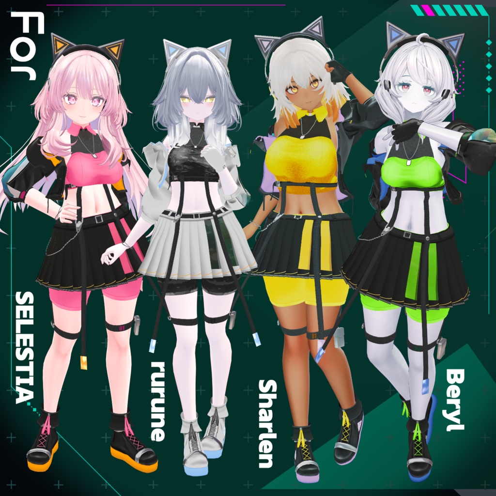 【4アバター対応】PGA │ Potential Girl Active【VRC向け衣装】