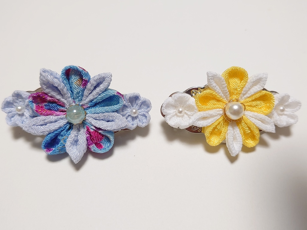 つまみ細工のバレッタ