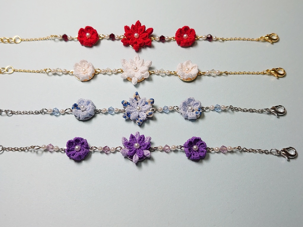 つまみ細工のブレスレット