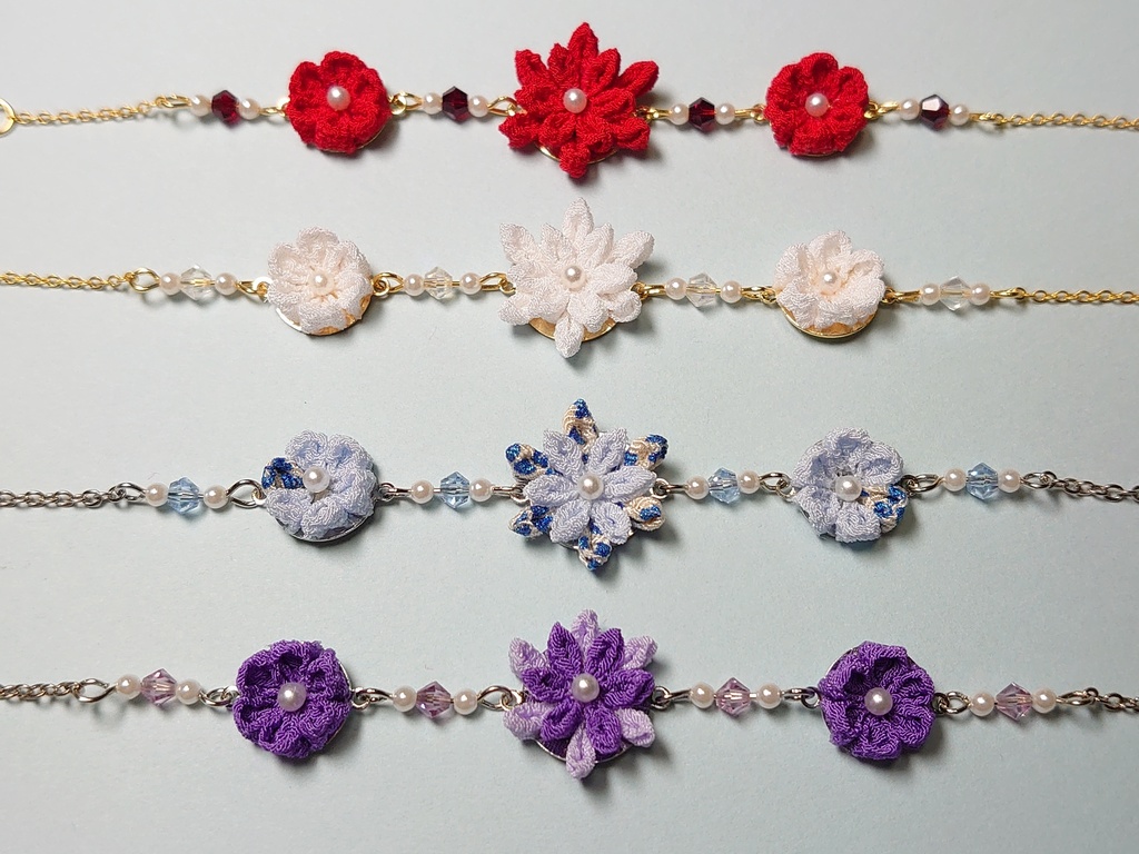 つまみ細工のブレスレット