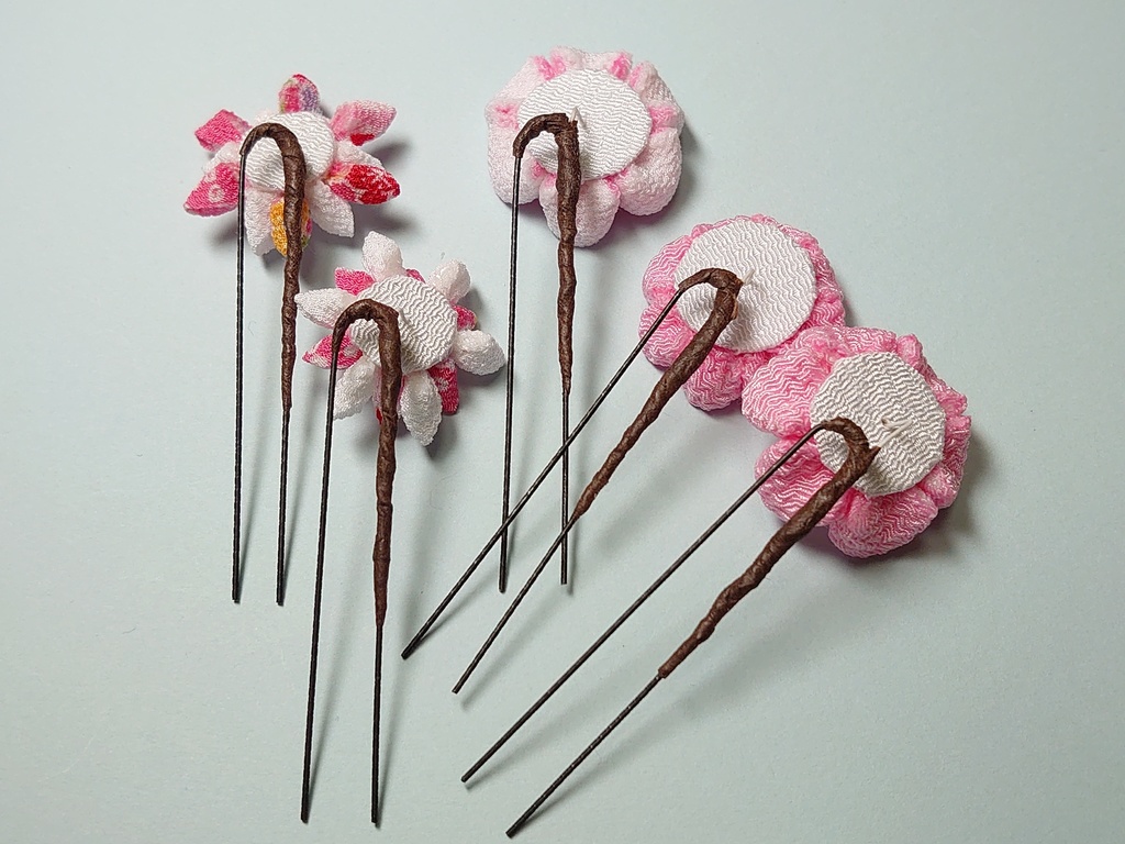 つまみ細工のコームとUピンのセット