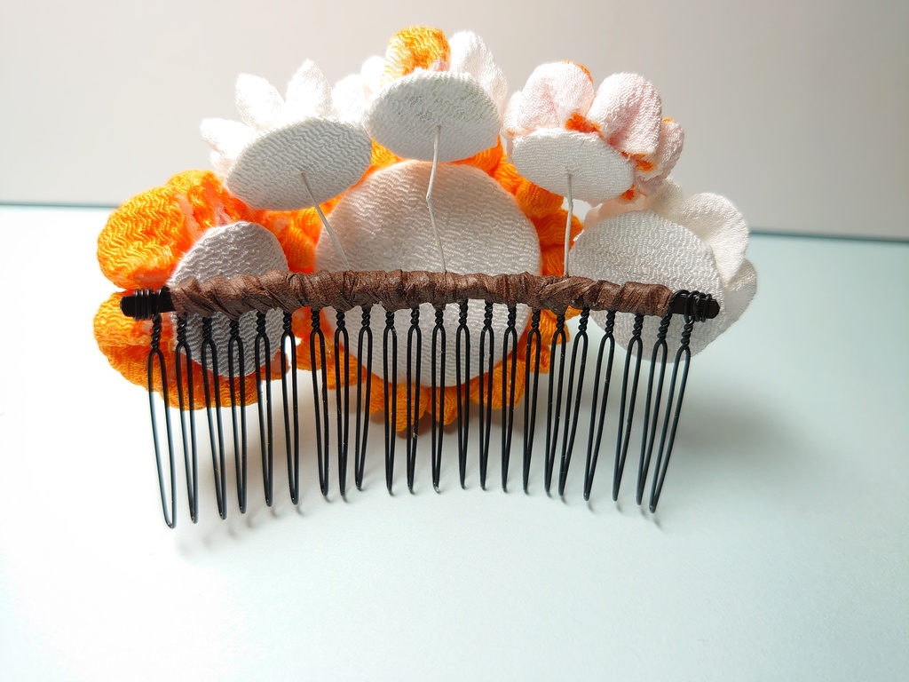 つまみ細工のコームとUピンのセット